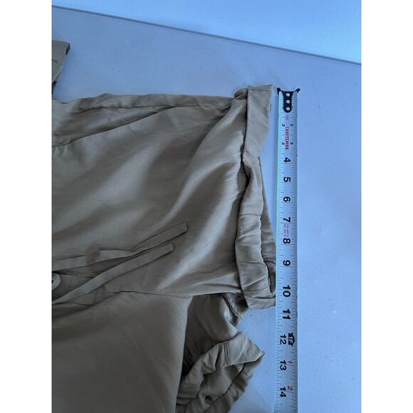 Theory Womens Silk Long Sleeves Button Down Mironda Bandit Romper Brown Size 4 - Picture 9 of 10